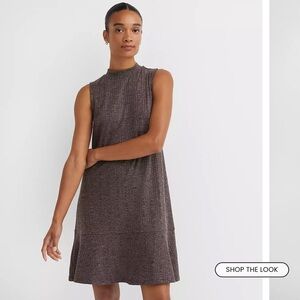 LOFT Mock Neck Flounce Mini Dress